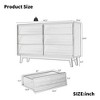 CAVINAS 4/6 Drawers Dresser for Bedroom,Modern Dresser with Bevel Design and Wood Legs for Kids Room,Living Room and Hallway,Brown/Black - 3 of 4