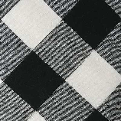 19" Black and White Plaid Christmas Stocking with White Cuff
