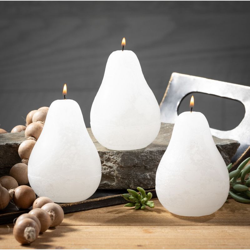 White Timber Pear Candles - Set of 3, 3 of 5