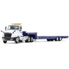 International LT Day Cab "Komatsu" with "Ledwell" Hydratail Trailer White and Blue 1/34 Diecast Model by First Gear - 2 of 3
