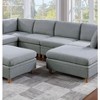 Okak Modern Convertible Sectional Sofa Couch with 3 Corner Wedges, 3 Armless Chairs, 2 Ottomans, Dorris Fabric 8pc Modular Sofa for Living Room, Gray - 2 of 4