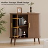 Gikpal, 30" Sideboard Buffet Cabinet with 2 Sliding Tambour Doors & Adjustable Shelves, Fluted Entryway Cabinet, Modern Coffee Bar Console Table - 3 of 4
