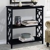 ORRD 3-Tier Console Table with Storage Shelves, Open Sofa Table & Entryway Bookcase with Solid Wood Legs for Hallway, Living Room, Black - 2 of 4