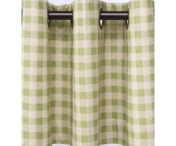 Thermalogic Insulated Grommet-Top Checked Curtain Pair, 40" W X 54" L, Sage - Thermalogic