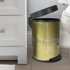 Stainless Steel Step Trash Can with Lid Gold - Nu Steel: 5 Gallon, Weighted Base, Spot-Wipe Clean, Indoor Use - 2 of 4