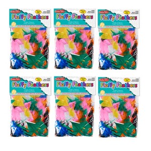 Charles Leonard Bright Hues Fluffy Turkey Feathers, 1 oz Per Pack, 6 Packs - 1 of 3