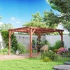 Outsunny 11' x 12.5' Outdoor Wood Pergola with Grape Trellis for Patio, Deck, Backyard, Lawn, Brown - 2 of 4