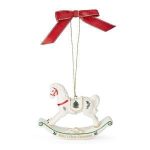 Spode First Horse Ornament 2025 - Hand Painted Dolomite Holiday Decoration with Printed Year, Unique Christmas Tree Ornament Celebrating New Home - 1 of 4