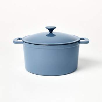 8qt Nonstick Ceramic Coated Aluminum Wide Stock Pot Blue - Figmint™ : Target