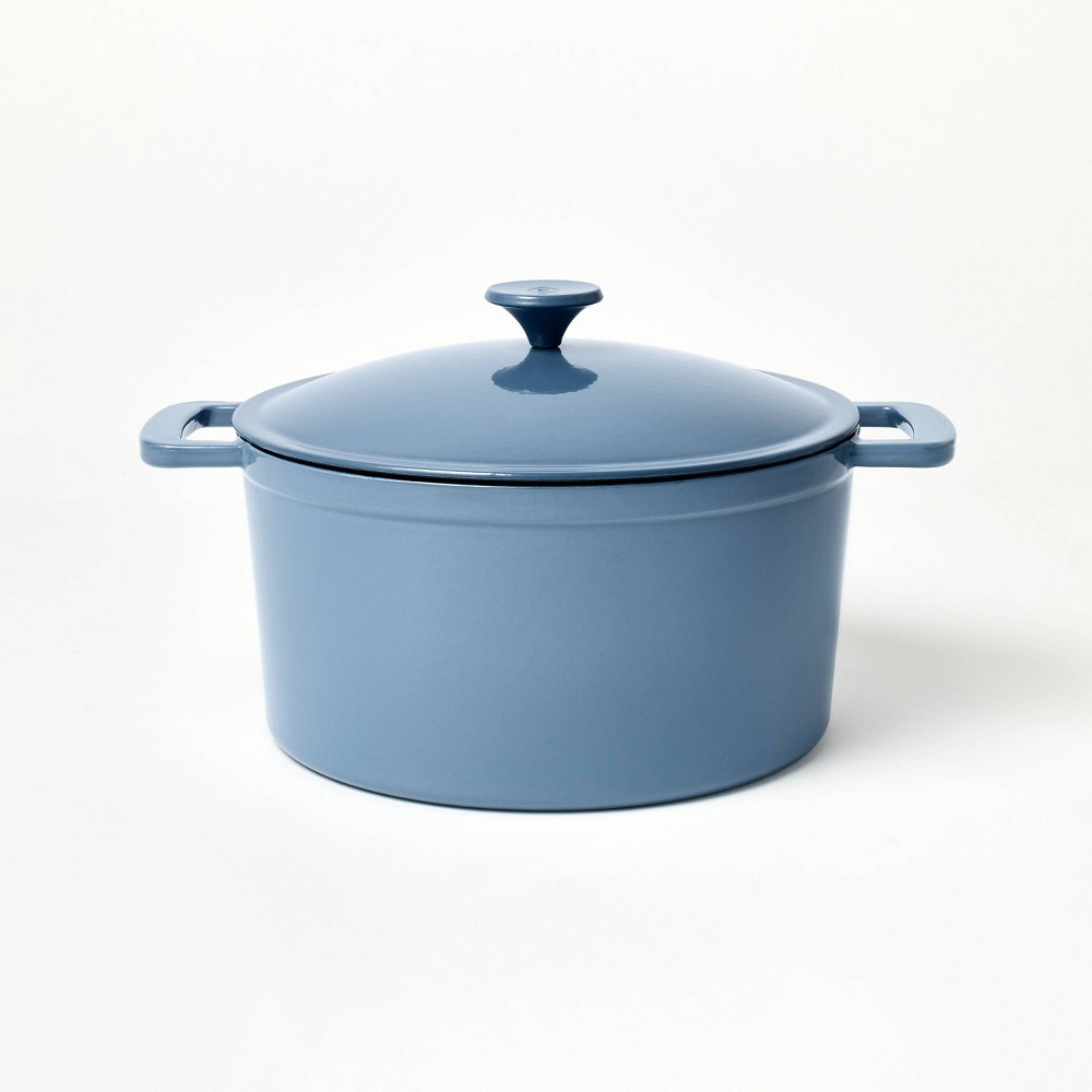 Photos - Pan 7.5qt Enamel Dutch Oven Blue - Figmint™