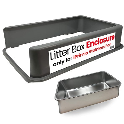 Extra Large Black Stainless Steel Cat Litter Box Enclosure