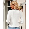 Coolmee Women's Cropped Cardigan Knit Shrugs for Dresses Tops V Neck Button Down Cardigans Sweaters - 2 of 4