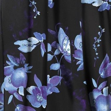 black floating floral