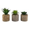 Transpac Ceramic Neutral Succulent Decor Set of 3 Spring Summer Artificial Plants for Home Decoration - 2 of 2