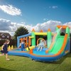 Qaba 8 in 1 Inflatable Bounce House with Water Slide, Splash Pool, 680W Blower, Ball Pit, Water Cannon, Climbing Wall, Toss Ring, Basketball Hoop - 2 of 4