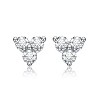 Guili 0.55ct White Gold Plated Triple Cluster Stud Earrings with Lab-Created Moissanite – Elegant & Sparkling Design - image 2 of 2