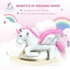 Whisen Kids’ Plush Rocking Unicorn with Lullaby Sound, Supportive Seat, Grab Handles, Rocker Toy Gift for Toddlers - White - 3 of 4