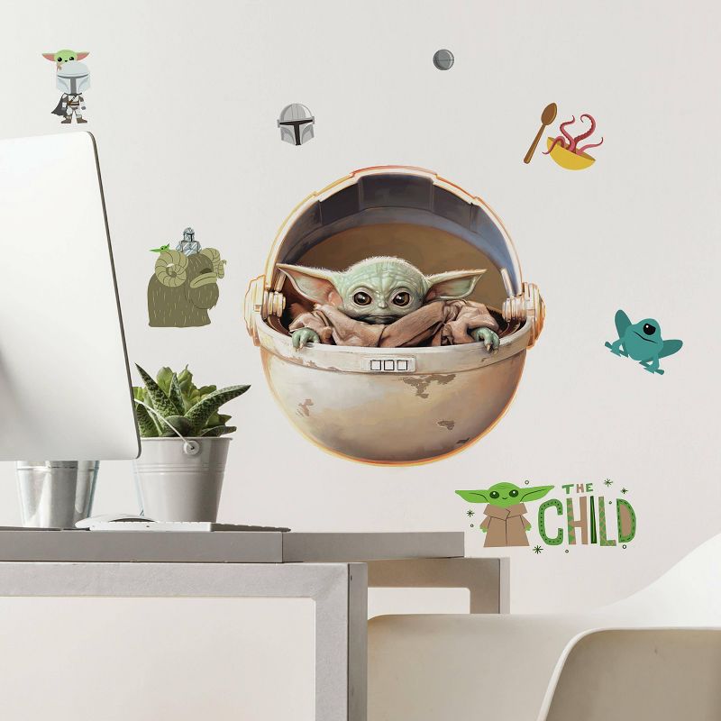 The Mandalorian The Child Painted Peel and Stick Kids&#39; Wall Decal - RoomMates, 1 of 8