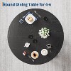 Round Dining Table for 4-6, 47" Wood Kitchen Dinner Table with Sturdy Base Pedestal for Living Room, Apartment - 4 of 4