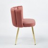 Kumasinova Set of 2 Short Fur Upholstered Dining Chairs, Ergonomic Kitchen Chairs with Wood Grain Metal Legs, Velvet Dining Room Chairs - 3 of 4