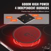 VEVOR Electric Cooktop, 24 inch 4 Burners Built-in Electric Stove Top, 6000W Ceramic Top Radiant Cooktop, with Glass Panel, Knob Control - 3 of 4