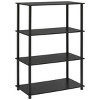 No Tools 4-Shelf Storage Bookcase, True Black Oak - 3 of 4