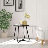 DOMETOUR Steel Outdoor Side Table Round Patio End Table with Adjustable Feet, Elegant Portable End Table for Garden Balcony Yard - 2 of 4