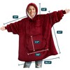 PAVILIA Wearable Blanket Sweatshirt Kids Boy Girl, Warm Cozy Giant Hoodie, Fleece Faux Shearling Oversized Sweater, Big Pocket - 4 of 4