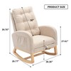 Kumasinova Plush Teddy Fabric Modern Accent Rocing Chair with Extandable Footrest&Side Pockets,Versatile Armchair Rocker with 300lbs Max - 3 of 4