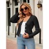 Plus Size Cropped Cardigan For Womens V Neck Button Down Cardigans Sweaters Knit Tops - 2 of 4