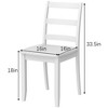 ADILE Wood Dining Chairs Set of 2 - Wooden Armless Kitchen Chairs, White - 3 of 4