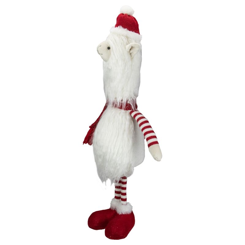 Northlight 26-Inch Plush Red and White Standing Llama Table Top Christmas Decoration, 3 of 6