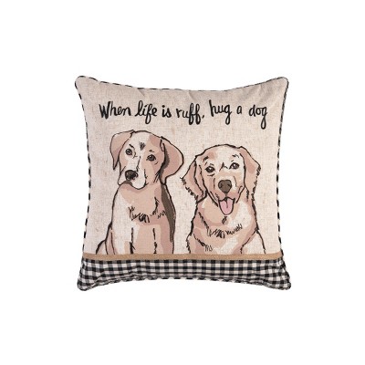 C&F Home 18" x 18" Home Is Where The Dog Is Applique & Embroidered Throw Pillow