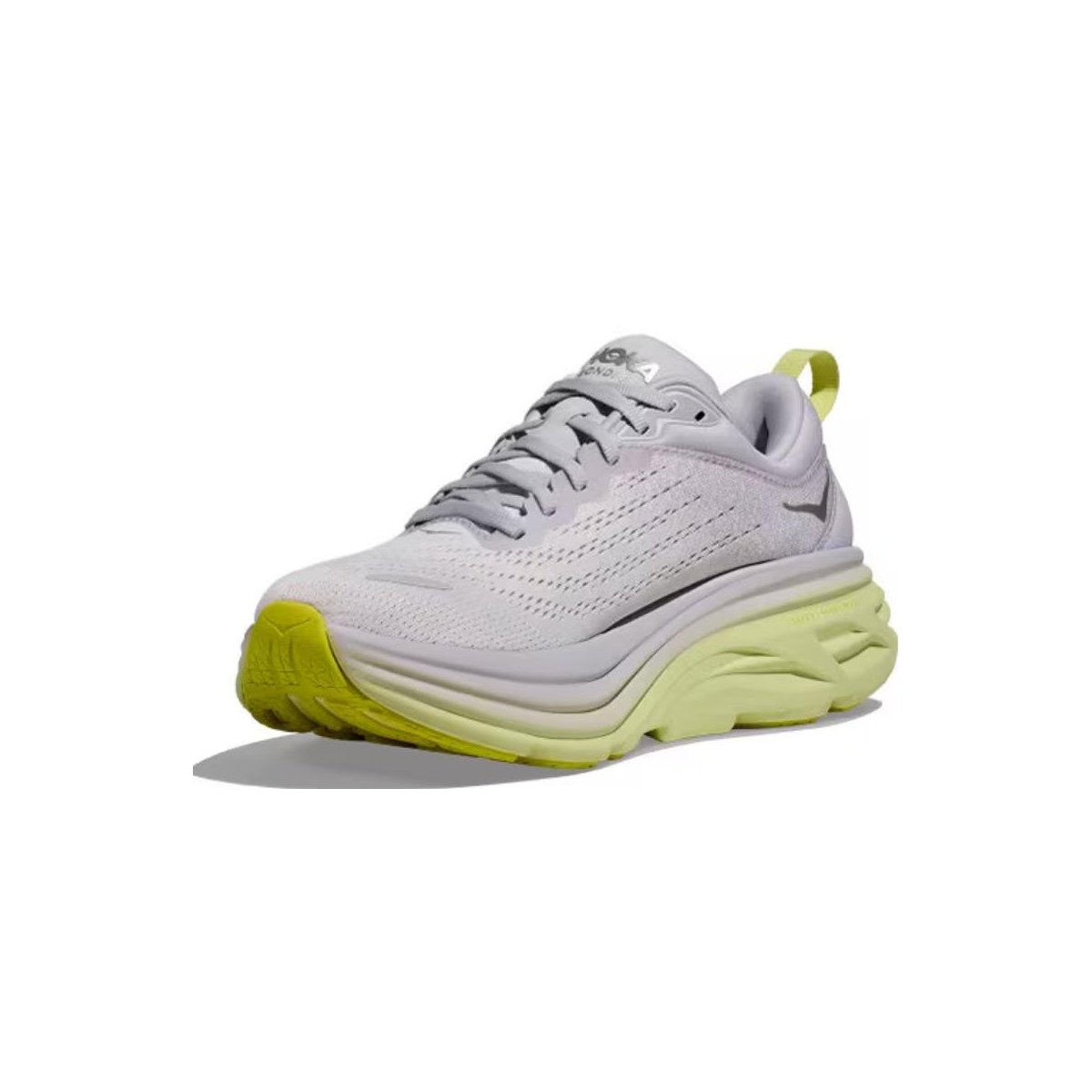 Обувь HOKA Women's Bondi 8 Running Shoes Nimbus Cloud/Luminary Green, Size 11 — фото 3