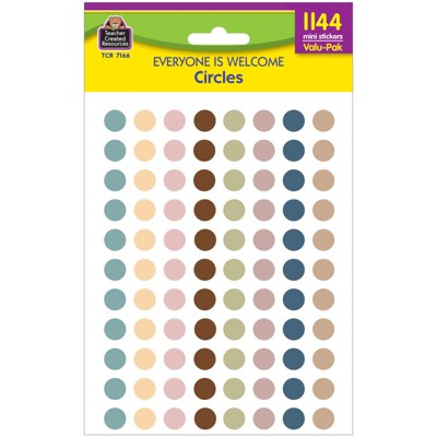 Teacher Created Resources Everyone is Welcome Circles Mini Stickers Valu-Pak, Pack of 1144 (Pack of 6)