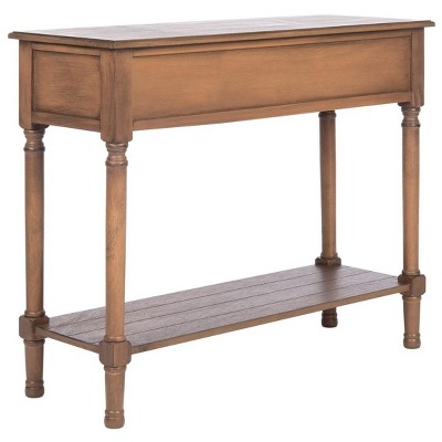 Primrose Warm Brown Wood & Metal Console Table with Storage