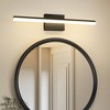 DORESshop 24 in. 24-Watt 1-Light black/Silver Vanity Light Integrated LED Wall Sconce for Bathroom, Modern Matte Black Light Bar Over - 3 of 4