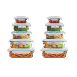 Dura Culina® 20-pc Food Storage Glass Container Set: BPA-Free, Locking & Leakproof Lids, Stackable, Dishwasher-Safe - 1 of 4