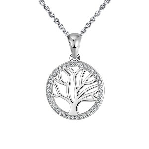 Tree of Life Pendant Necklacefor Women Sterling Silver Cz Ginger Lyne Collection - 1 of 4