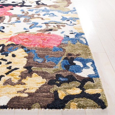 Blossom BLM460 Handmade Tufted Area Rug - Green/Ivory - 4' X 6' - Safavieh