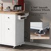 Mobile Kitchen Island with Fold-Down Leaf, Built-In Storage Shelf, Three-Level Sliding Cabinet Organizer, and Spice Storage Rack - 3 of 4