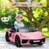 Ride on Sports Car, 12V Battery Powered Car for Kids, Licensed Corvette Kids Electric Car Toy, with RC, Visual Dashboard, Music - 4 of 4