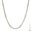Steeltime 24" Men's two tone stainless steel bar & box chain necklace. Color Options: Black, Gold - 3 of 4