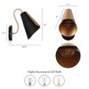 LNC Charonefos 1-Light 11"H Mid-Century Modern Cone Outdoor Wall Lights,Black and Gold, White and Gold - 3 of 4
