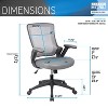Vynxaria Techni Mobili Mid-Back Mesh Task Office Chair with Height Adjustable Arms, Grey - 2 of 4