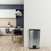 LunaLulinlk 13.2 Gallon Trash Can, Plastic Rectangular Step Kitchen Trash Can, Silver - 4 of 4
