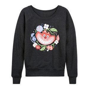Women's - Disney - Alice in Wonderland Lightweight French Terry Wide Neck Long Sleeve Shirt - 1 of 4
