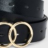 Women's Double Buckle Belt - Ava & Viv™ Black - 3 of 3