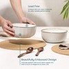 Kook Ceramic Salad Bowls, 60 oz, Set of 2, Cream/Copper, Narbonne Collection - 4 of 4