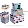 Bacati - Aztec Design Coral/Mint/Navy Storage Caddy - 4 of 4